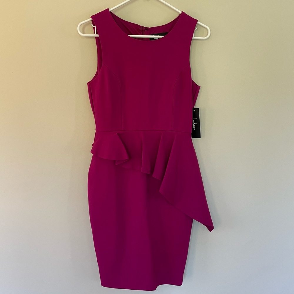 Lulu’s Here and Vow Magenta Sleeveless Ruffled Bodycon Dress